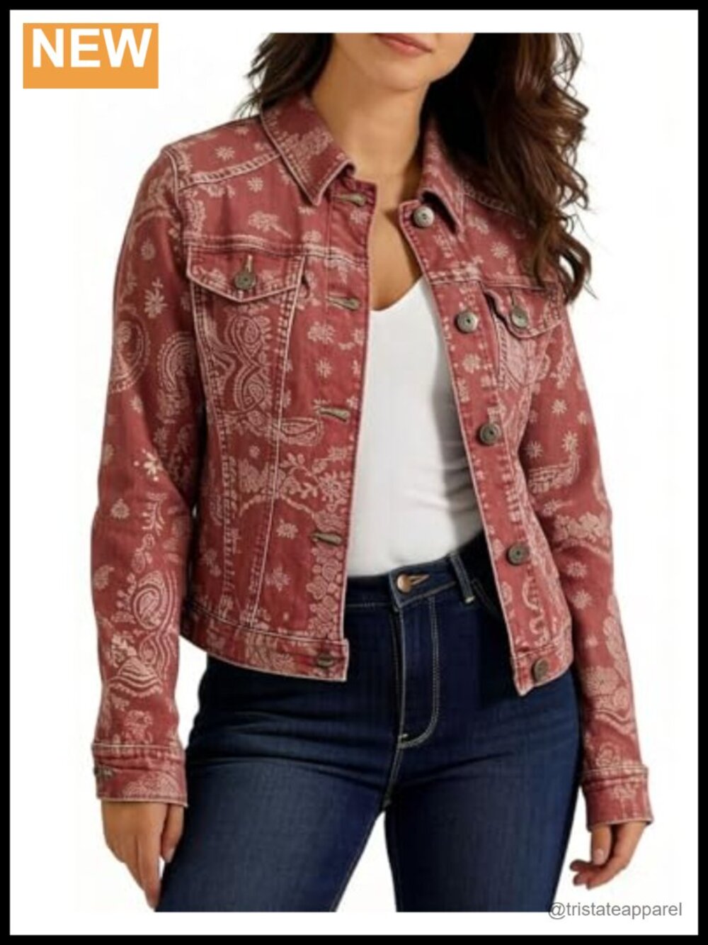 Cropped Floral Print Denim Jacket Button Down Jean Trucker Coat Cotton Blend